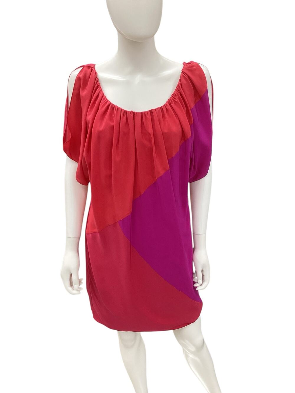 NWT Phoebe Couture Dress Women’s SZ 8 100% Silk Lined Red Pink Purple Gorgeous!